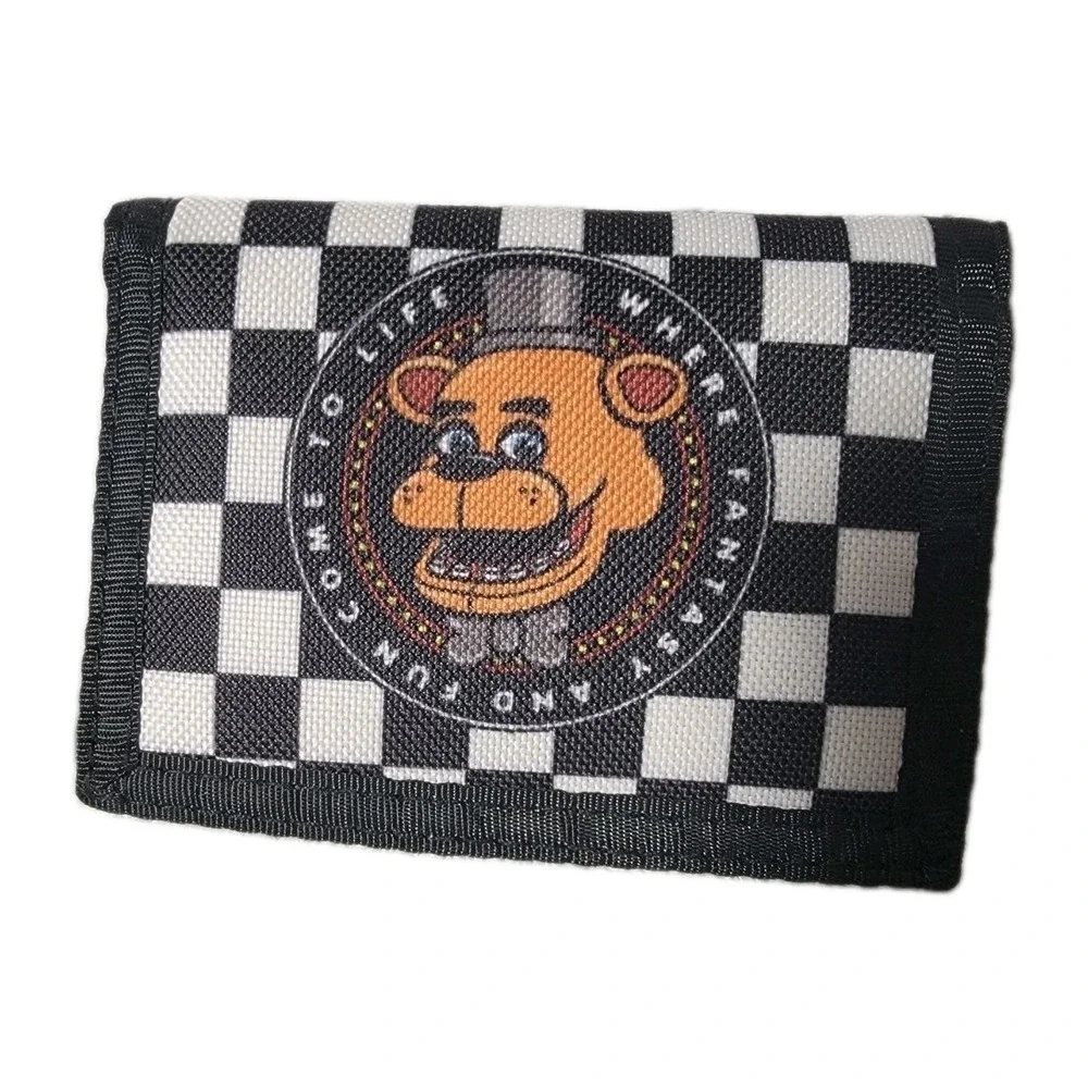 NWOT Five Nights At Freddy FNAF Trifold Wallet Checkered Freddy Fazbear Pizza